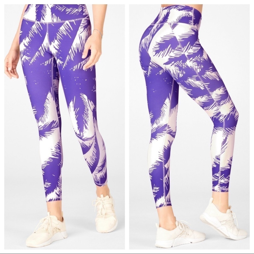 FABLETICS High-Waisted Printed PureLuxe 7/8 Paradiso Leggings Purple Size XS